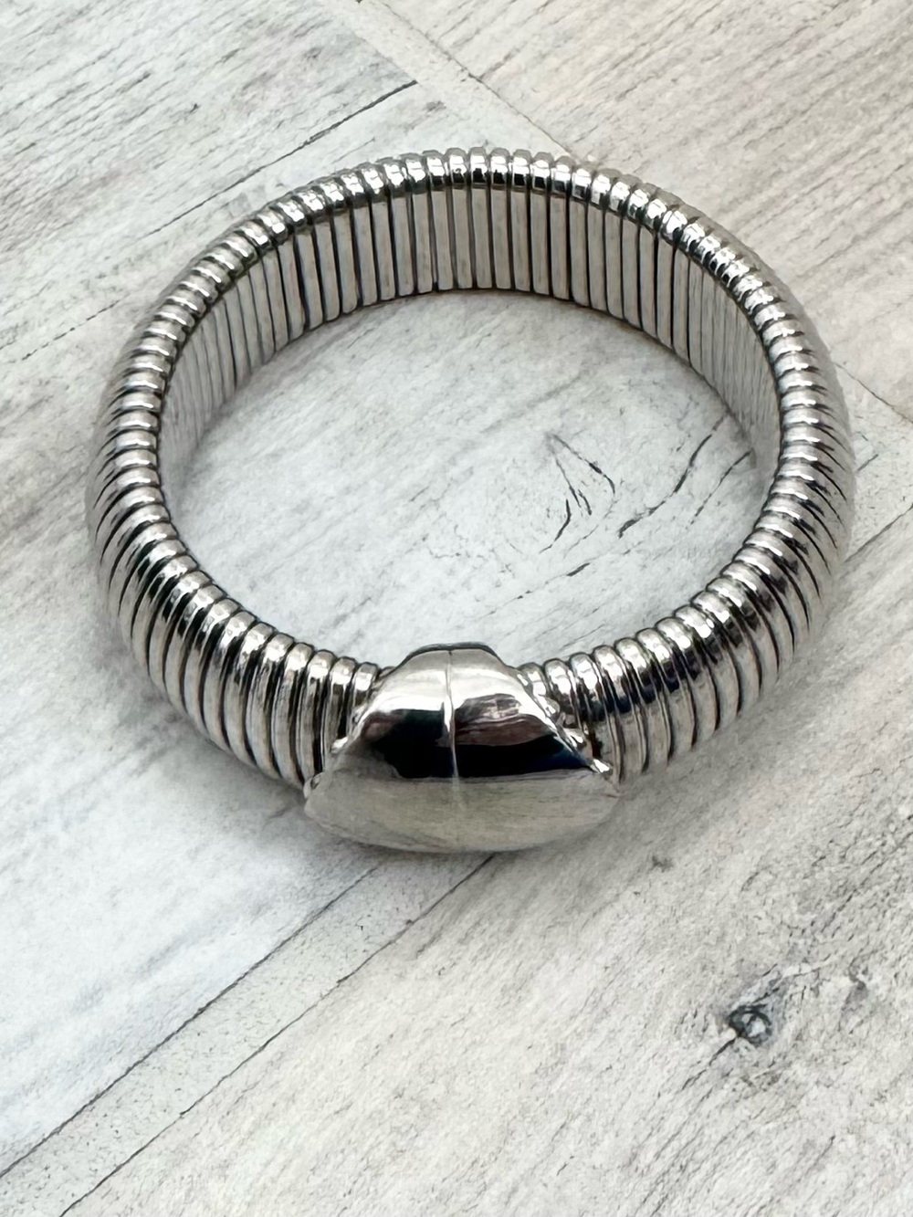 Chunky Wide Silver Bracelet
